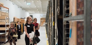 Future Collective and Foundation members touring Queensland Art Gallery's Collection Storage, October 2016 / Photograph: M Sherwood