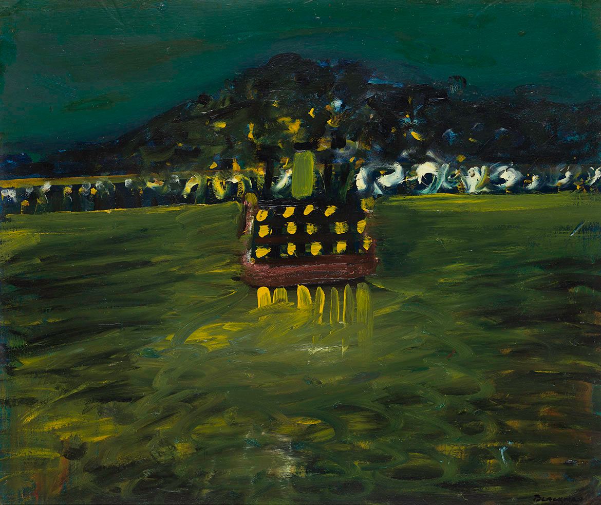 Charles Blackman, Australia 1928-2018 / Stradbroke ferry 1952 / Enamel and tempera on heavy cardboard / 63.5 x 76cm / Gift of Barbara Blackman AO through the QAGOMA Foundation 2016. Donated through the Australian Government’s Cultural Gifts Program / Collection: Queensland Art Gallery | Gallery of Modern Art / © Charles Blackman/Copyright Agency