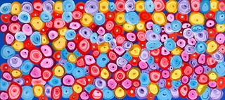 107414 Acc no 2013.612 Mirdidingkingathi Juwarnda Gabori~Kaiadilt All the fish 2005 synthetic polymer paint on canvas 190.0 x 424.5 cm irreg. National Gallery of Victoria, Melbourne Gift of Jim Cousins AO and Libby Cousins through the Australian Government’s Cultural Gifts Program, 2013 ©Mirdidingkingathi Juwarnda Sally Gabori/Licensed by VISCOPY, Australia
