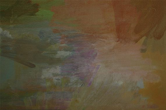 Surface bloom caused by zinc soap efflorescence which obscures the vibrant underlying colours / Photograph: Gillian Osmond
