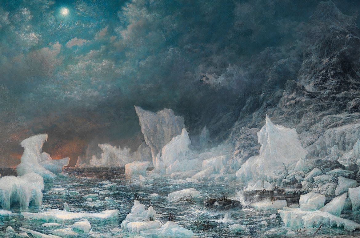 Isaac Walter Jenner, England/Australia 1836-1902 / Cape Chudleigh, Coast of Labrador (detail) 1893, reworked 1895 / Oil on canvas on composition board / 76.5 x 126.9cm / Gift of the artist 1895 / Collection: Queensland Art Gallery | Gallery of Modern Art