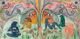 Rithika Merchant, India b.1986 / Temporal Structures 2023 / Gouache, watercolour and ink on paper / 105 x 150cm / Courtesy: The artist and TARQ, Mumbai / © Rithika Merchant