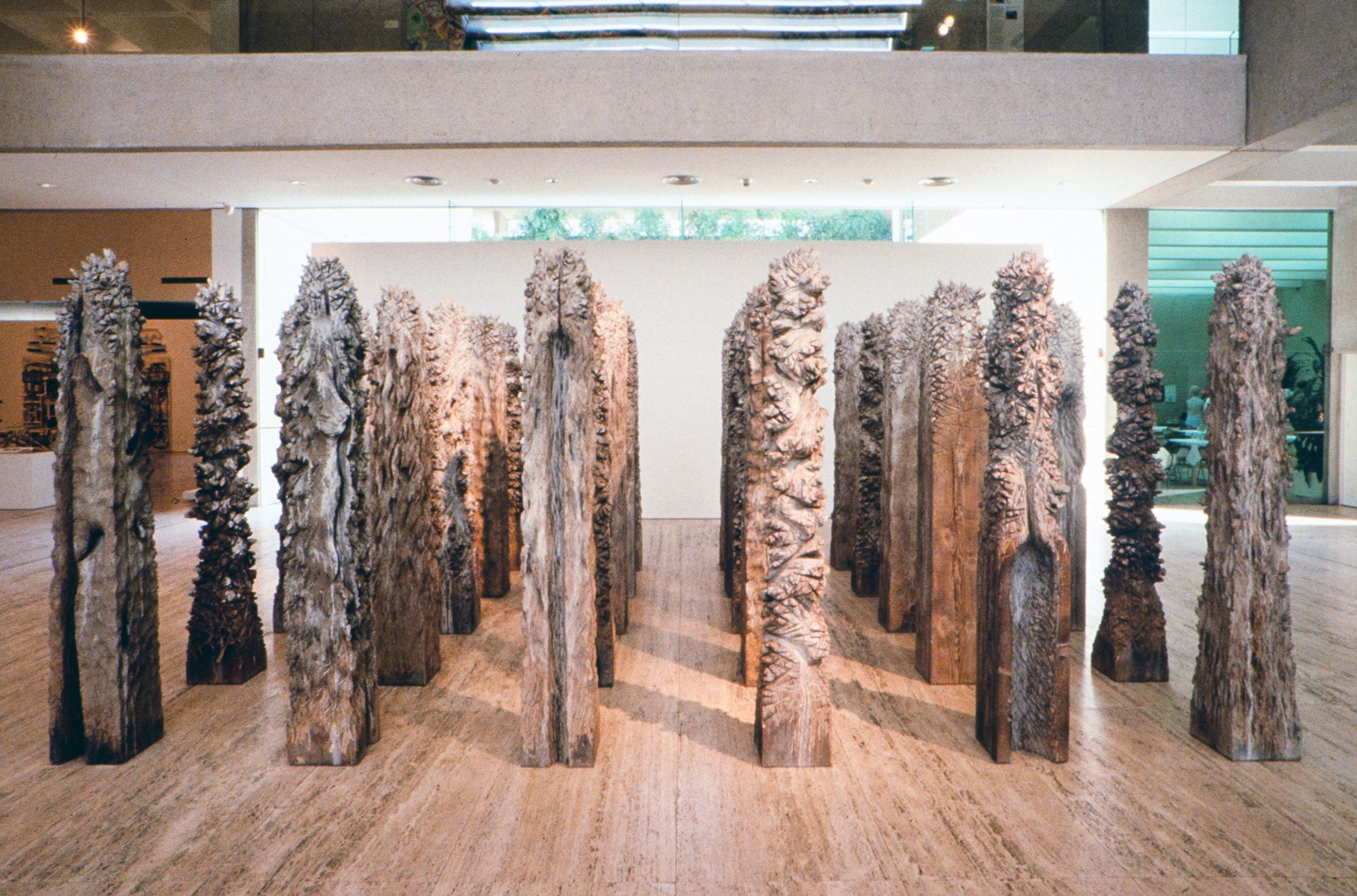 Shigeo Toya Woods III 1991-92 (The Kenneth and Yasuko Myer Collection of Contemporary Asian Art. Purchased 1994 with funds from The Myer Foundation and Michael Sidney Myer through the QAG Foundation and with the assistance of the International Exhibitions Program) installed in ‘The First Asia-Pacific Triennial of Contemporary Art’, 1993 / © Shigeo Toya Estate / Photograph: © QAGOMA