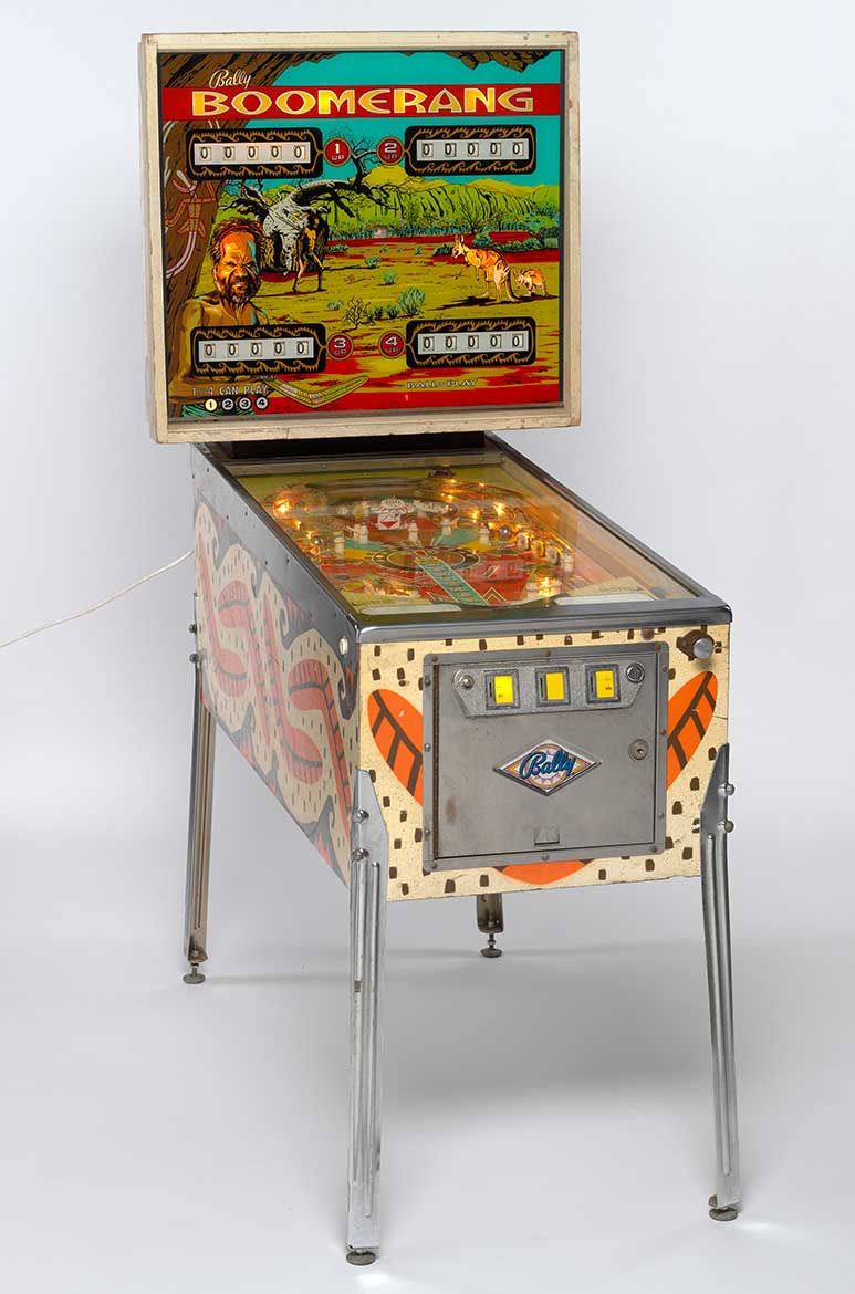 Vintage pinball machine from the Tony Albert collection of Aboriginalia.