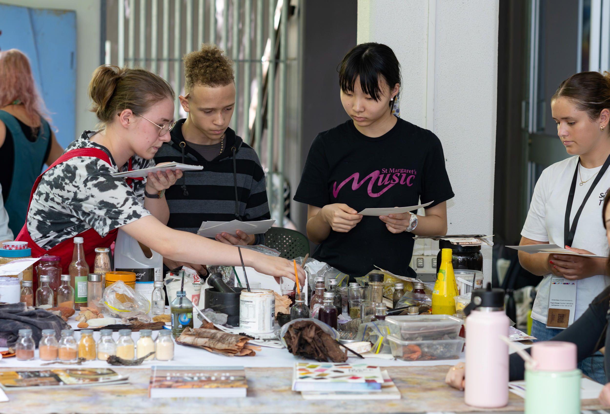 Students participating in Creative Generation: In Residence at Queensland College of Art and Design / November 2024 / Photograph: 
Nicholas Umek, QAGOMA