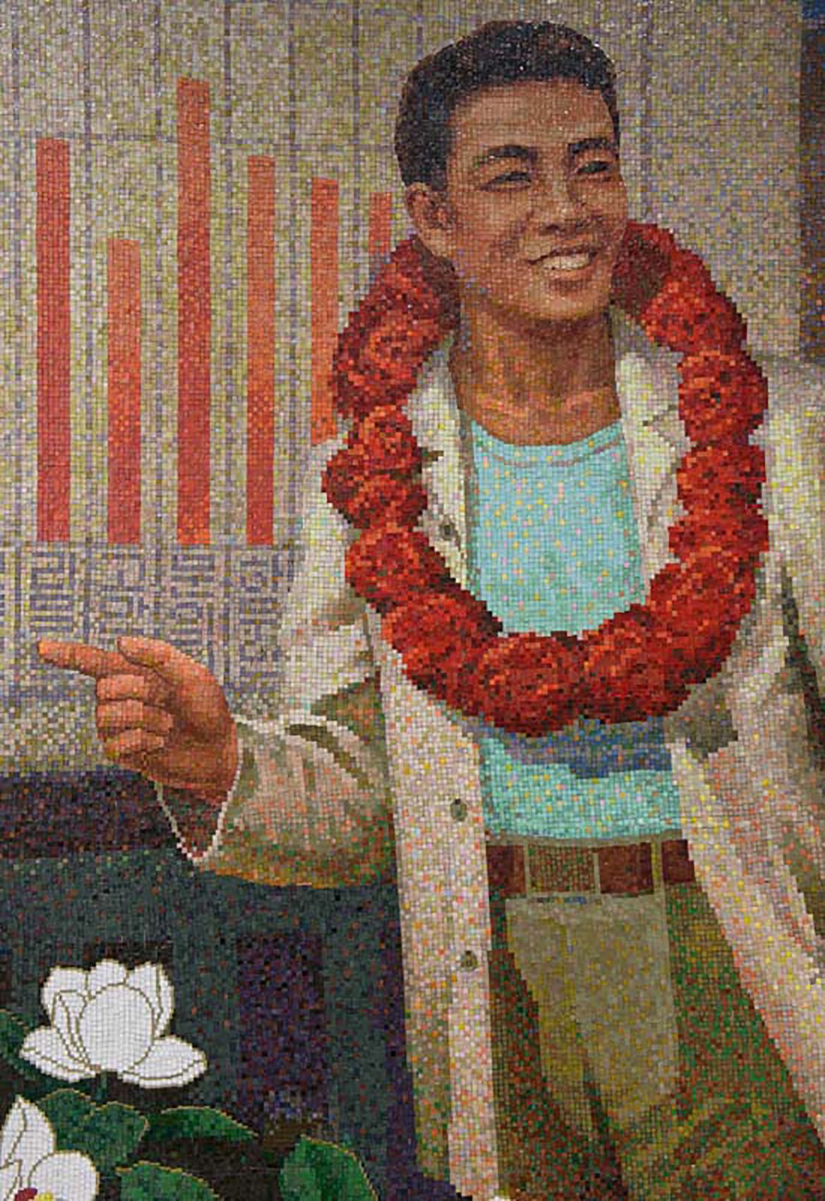 Kim Hung Il, Artist, North Korea (DPRK) b.1965 / Kang Yong Sam, Artist, North Korea (DPRK) b.1956 / Work team contest 2009 / Glass tessera tiles / 350 x 570cm / Purchased 2009. Queensland Art Gallery | Gallery of Modern Art Foundation Grant / Collection: Queensland Art Gallery | Gallery of Modern Art / © The artists