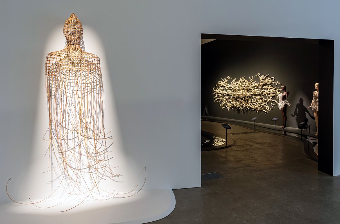 Sopheap Pich’s Buddha (from ‘1979’ series) 2009 installed in ‘Iris van Herpen: Sculpting the Senses’, GOMA 2024 / Photograph: N Umek © QAGOMA