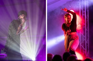 L-FRESH the LION (left) and BARKAA at Up Late for ‘The 10th Asia Pacific Triennial of Contemporary Art’, March 2022 / Photographs: Chloë Callistemon © QAGOMA