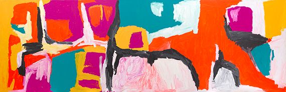 GABORI, Sally Aboriginal, Kaiadilt people Australia b.c.1924 Dibirdibi Country 2008 Synthetic polymer paint on linen 200 x 600cm Acc. 2008.220 Purchased 2008 with funds from Margaret Mittelheuser, AM, and Cathryn Mittelheuser, AM, through the Queensland Art Gallery Foundation