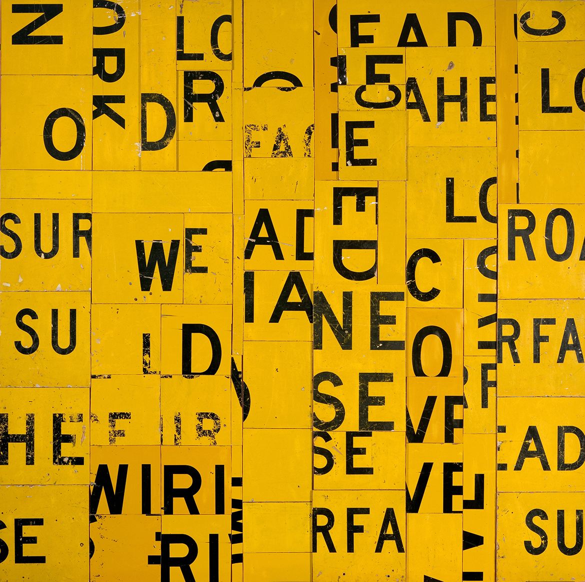 Rosalie Gascoigne, Australia 1917–1999 / Lamp lit 1989 / Retro-reflective road signs on hardwood / 183 x 183cm / Purchased 1990. Mrs J R Lucas Estate in memory of her father John Robertson Blane / Collection: Queensland Art Gallery | Gallery of Modern Art / © Rosalie Gascoigne Estate