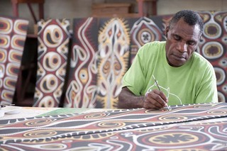 Asia Pacific Triennial of Contemporary Art APT7 Gallery of Modern Art Papua New Guinea artists working on APT7 artwork