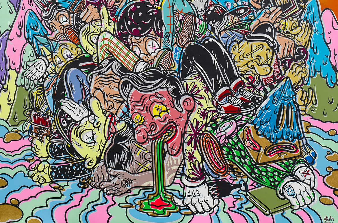Uji Handoko Eko Saputro (aka Hahan), Indonesia b.1983 / Letters to the Great Saatchi (detail) 2011 / Synthetic polymer paint on canvas / 190 x 150cm / Purchased 2011. Queensland Art Gallery Foundation / Collection: Queensland Art Gallery / © The artist