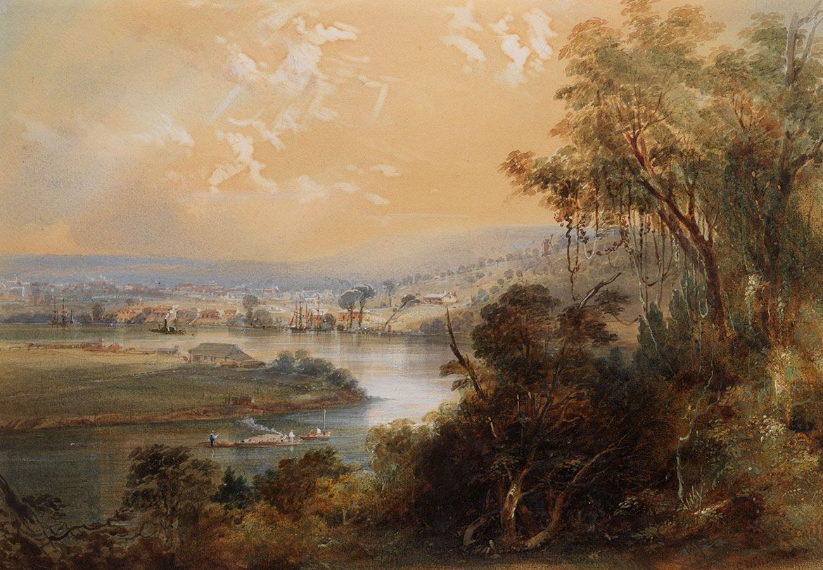 Conrad Martens, England/Australia 1801-78 / Brisbane 1855 / Watercolour on paper / 29.8 x 42.9cm / Purchased 1999. The Queensland Government’s special Centenary Fund / Collection: Queensland Art Gallery | Gallery of Modern Art