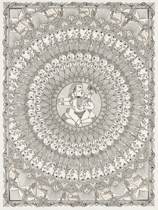 KUMARI, Pushpa India b.1969 Prakriti Purusha 2014 Ink on acid free paper 61 x 46cm Acc. 2016.238 Purchased 2016 with funds from Anne and Greg Hunter through the Queensland Art Gallery | Gallery of Modern Art Foundation