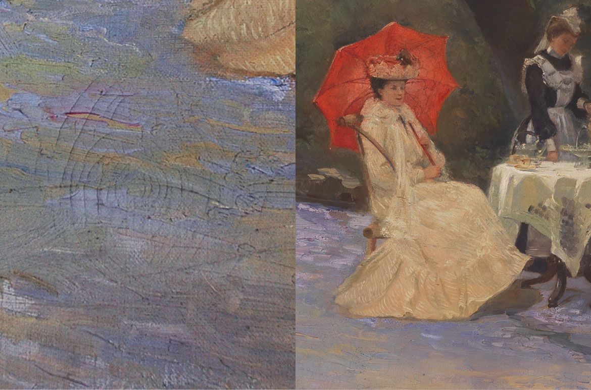 R. Godfrey Rivers, England/Australia 1858-1925 / Under the jacaranda 1903 / Oil on canvas / 143.4 x 107.2 cm / Purchased 1903 / Collection: Queensland Art Gallery | Gallery of Modern Art / Photograph: N Harth