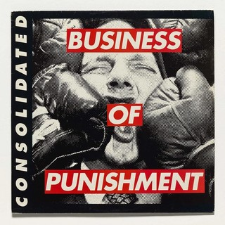 Barbara Kruger, United States b.1945 (cover artwork) / Consolidated / Business of punishment / London Records, 1994 / Two vinyl LP records, 33 1/3 rpm; in paper sleeves and cardboard cover; 31.5 x 31.5cm / Gift of Scott Redford 2008–14 / Collection: QAGOMA Research Library / © 1994 London Records USA