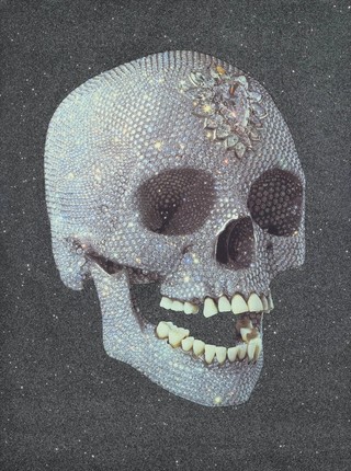 Damien Hirst, United Kingdom b.1965 / For the love of God, laugh 2007 / Silkscreen print with glazes and diamond dust on paper / 100 x 75cm / Purchased 2008 with funds from the Estate of Lawrence F. King in memory of the late Mr and Mrs S.W. King through the Queensland Art Gallery Foundation / Collection: Queensland Art Gallery | Gallery of Modern Art / © Damien Hirst and Science Ltd. All Rights Reserved. DACS/Copyright Agency