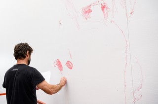 Ben Quilty has created a series of site-specific, hand-drawn portraits of Margaret Olley.