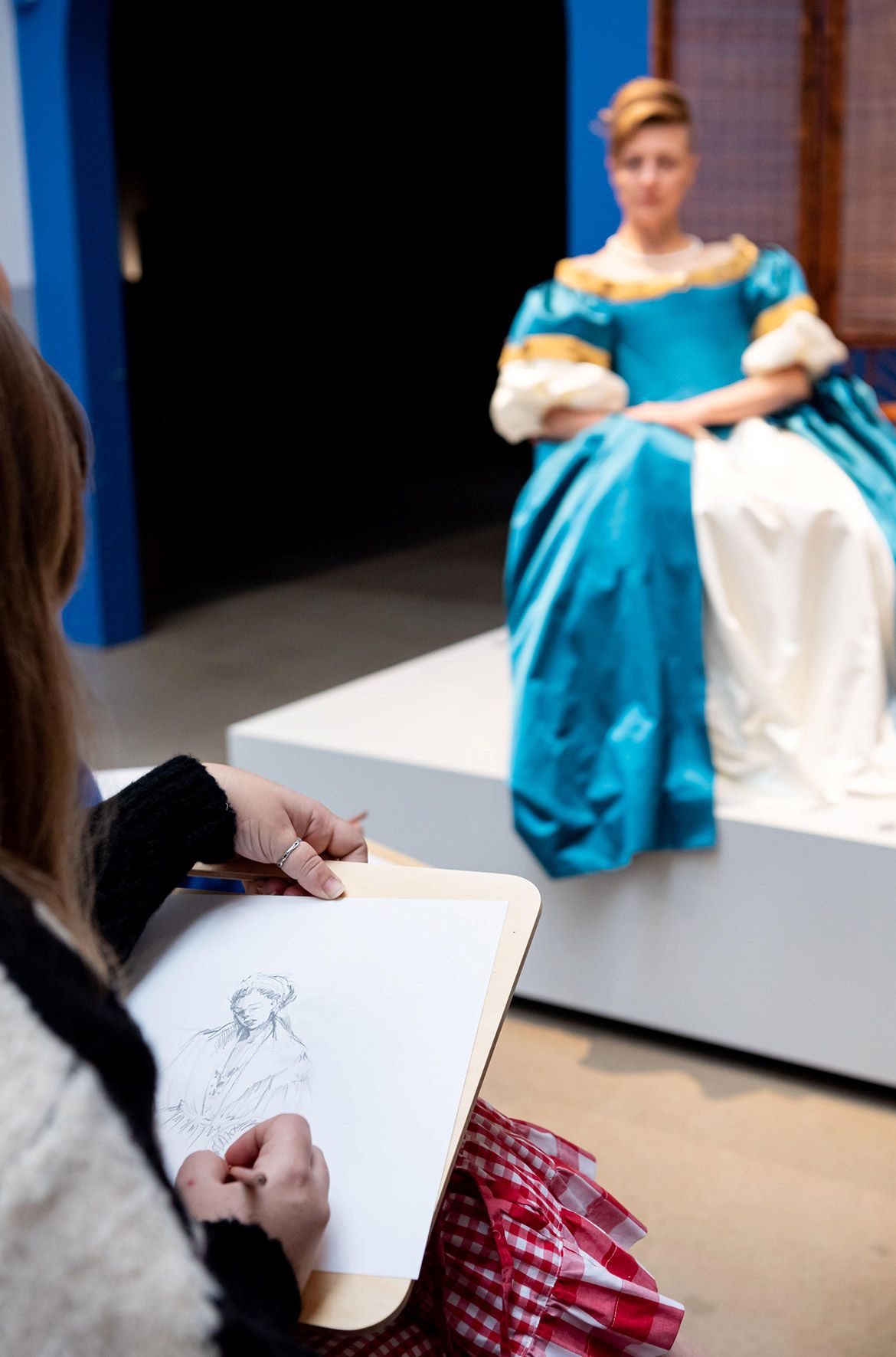 Paintings are brought to life by live costumed models in The Studio from 11:00am to 3:30pm daily