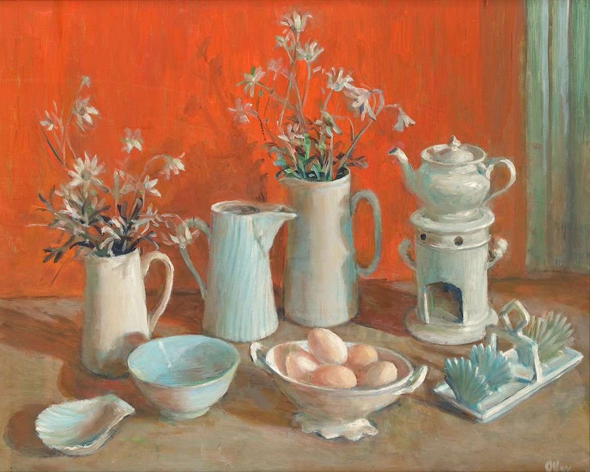 Margaret Olley, Australia 1923-2011 / White still life II 1977 / Oil on board / 60 x 74.5cm / Private collection / © Estate of Margaret Olley