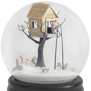 Walter Martin, United States b.1953; Paloma Muñoz, Spain b.1965 / Traveler 314 2018 / Snow globe / 19 x 15.2 x 15.2cm / Purchased 2023 with funds from Tim Fairfax AC through the QAGOMA Foundation / Collection: Queensland Art Gallery | Gallery of Modern Art / © Walter Martin and Paloma Munoz / Image courtesy: The artists