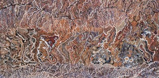 Mavis Ngallametta / Kugu-Uwanh people, Putch clan / Australia 1944–2019 / Ngak-pungarichan (Clearwater) 2013 / Natural pigments and charcoal with acrylic binder on linen primed in synthetic polymer paint / 200 x 290cm / Purchased 2013. QAGOMA Foundation / Collection: QAGOMA / © Estate of Mavis Ngallametta