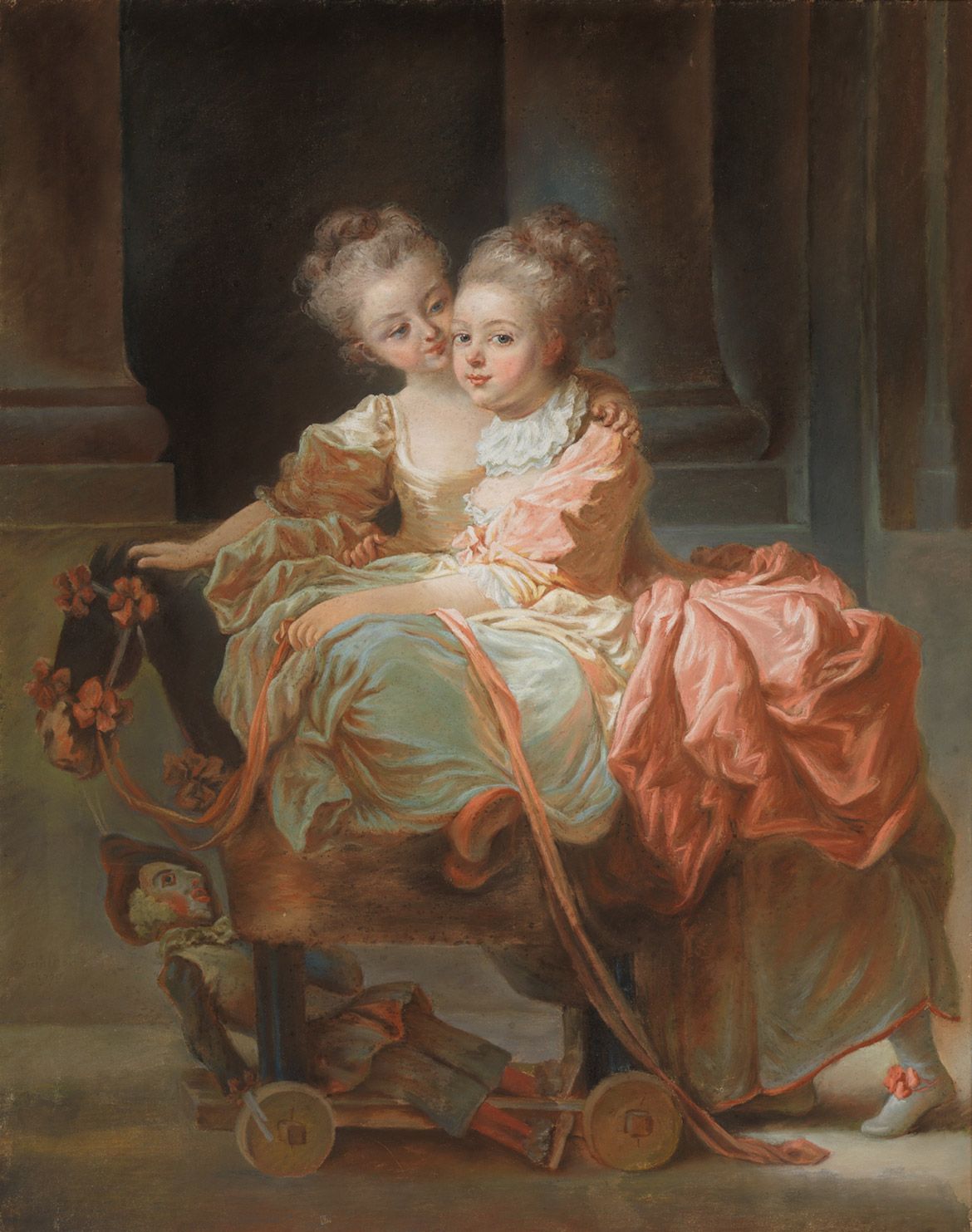 Jean Claude Richard, Abbé de Saint-Non, France 1727–91 / The Two Sisters 1770 / Pastel on paper, laid down on canvas / 80.3 x 63.5 cm / Gift of Daniel Wildenstein, 1977 / 1977.383 / Collection: The Metropolitan Museum of Art, New York