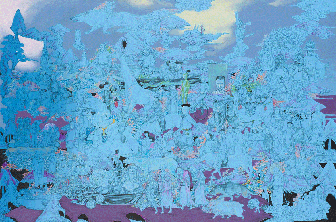 Baatarzorig Batjargal, Mongolia b.1983 / Nomads (detail) 2014 / Synthetic polymer paint on canvas / 100 x 150cm / Acc. 2015.010 / Purchased 2015. Queensland Art Gallery | Gallery of Modern Art Foundation Grant / Collection: Queensland Art Gallery | Gallery of Modern Art / © Baatarzorig Batjargal