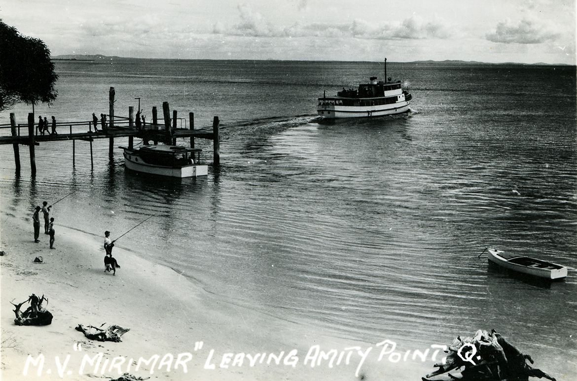 MV Mirimar at Amity Point, Stradbroke Island c.1950s / UQFL477 / Courtesy: Fryer Library Photograph Collection, The University of Queensland, Brisbane