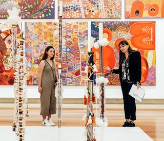 A Volunteer Guided Tour of the Indigenous Australian Collection featuring Amata community painters Western Desert painting movement. Read about the artists on the QAGOMA Blog