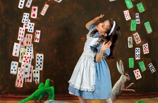 Polixeni Papapetrou, Australia 1960-2018 / Flying cards #2 (from ‘Wonderland’ series) 2004 / Type C photograph on paper / 105 x 105cm / Gift of Robert Nelson through the QAGOMA Foundation 2023 / Collection: Queensland Art Gallery | Gallery of Modern Art / © Polixeni Papapetrou Estate
