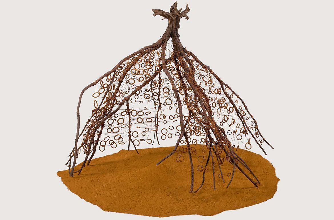 Shirley Macnamara, Indjalandji/Alyawarr, Australia b.1949 / Wingreeguu 2012 / Spinifex (Triodia pungens), turpentine bush (Acacia lysiphloia), yellow ochre / 190 x 241 x 160cm / Commissioned for APT7. Purchased 2013. Queensland Art Gallery Foundation Grant / Collection: Queensland Art Gallery | Gallery of Modern Art / © Shirley Macnamara