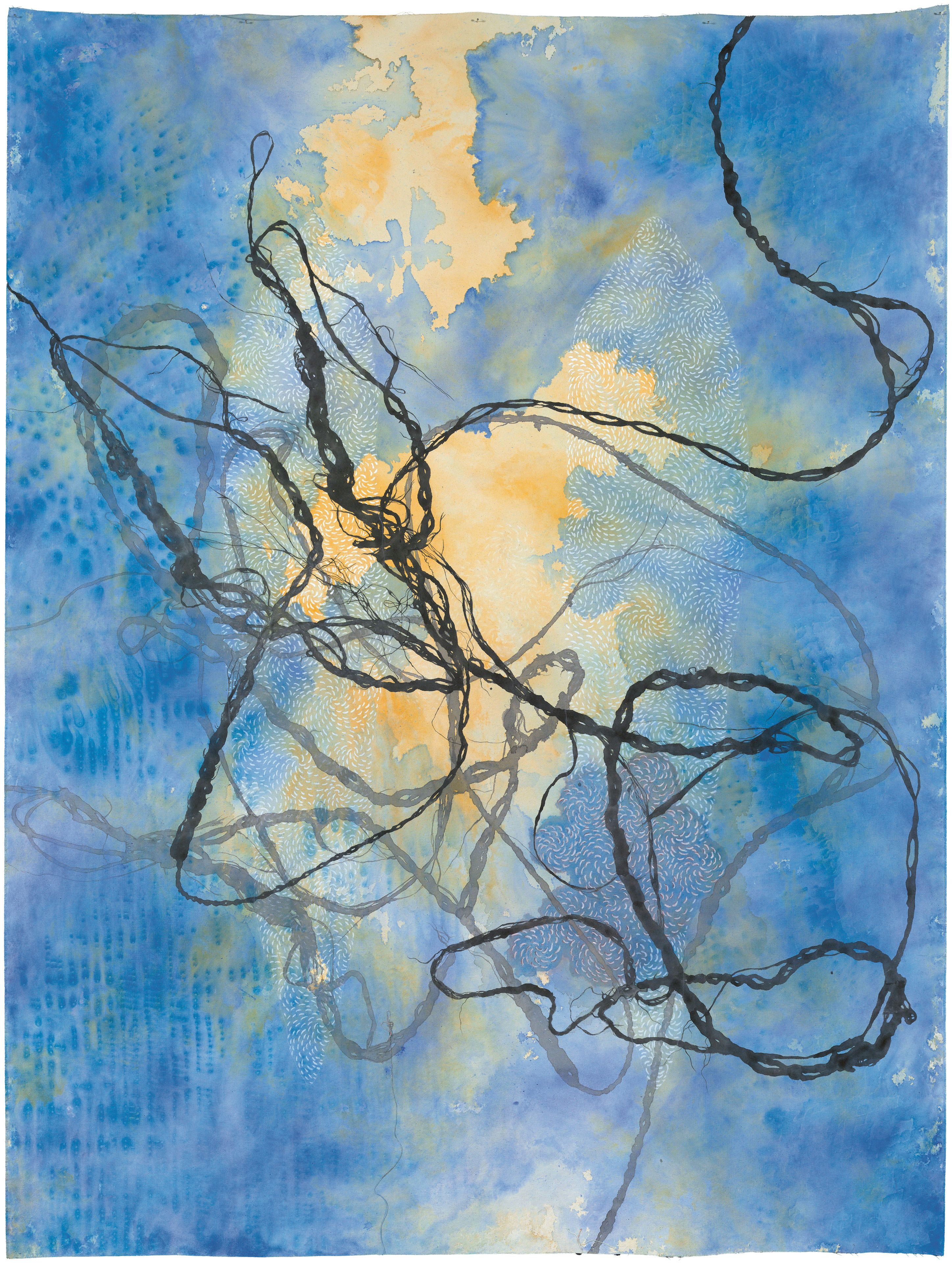 Judy Watson / Waanyi people / Australia b.1959 / wanami 2019 / Pigment and synthetic polymer paint on canvas / 245 x 181cm / The James C. Sourris AM Collection