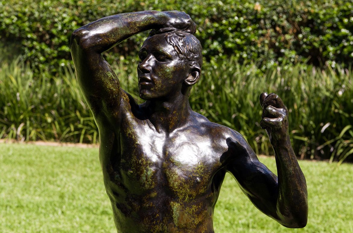 Auguste Rodin, France 1840-1917 / L’Age d’airain (The Bronze age) 1876-77, cast 1955 / Bronze / 99 x 12 x 29.5cm; 104 x 39.4 x 30.5cm (with base) / Purchased 1955. Beatrice Ethel Mallalieu Bequest / Collection: Queensland Art Gallery | Gallery of Modern Art