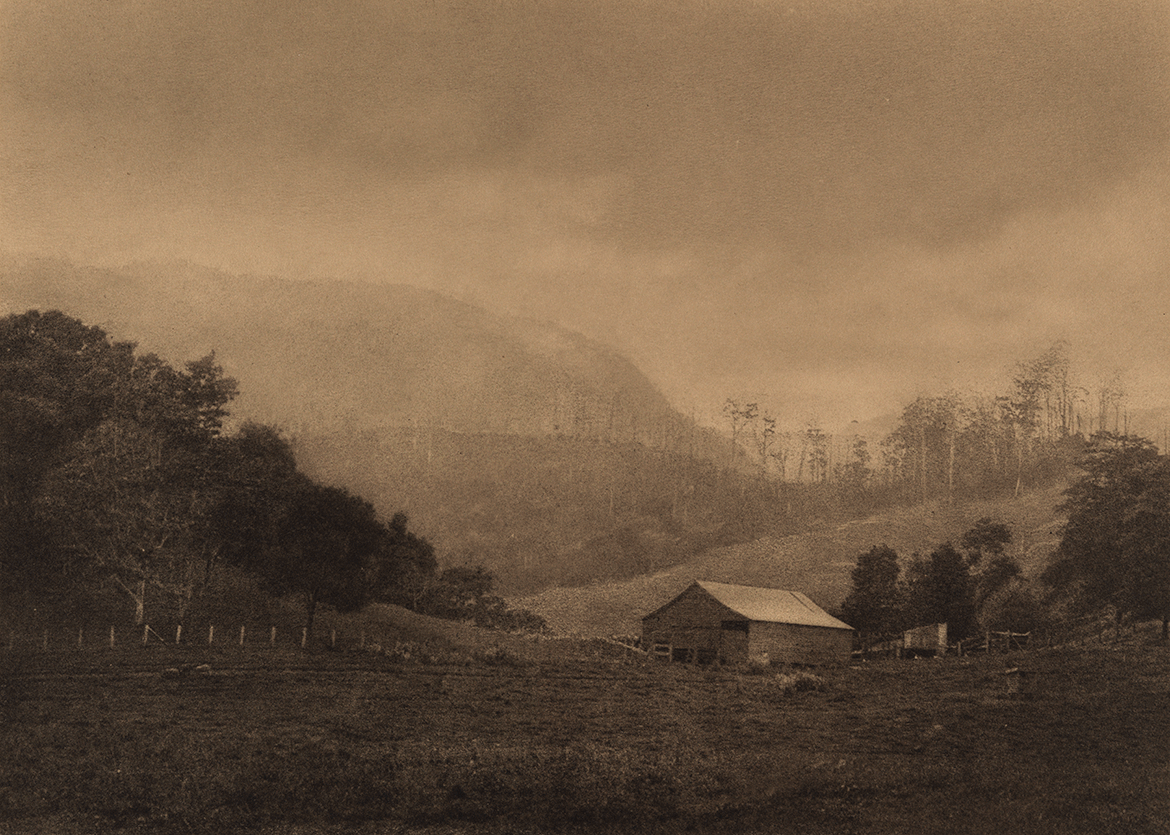 Rose Simmonds, Australia 1877-1960 / The valley farm, Currumbin c.1934-36 / Bromoil photograph on paper / 18.8 x 26.2cm (comp.) / Gift of Dr J H Simmonds 1982 / Collection: Queensland Art Gallery | Gallery of Modern Art