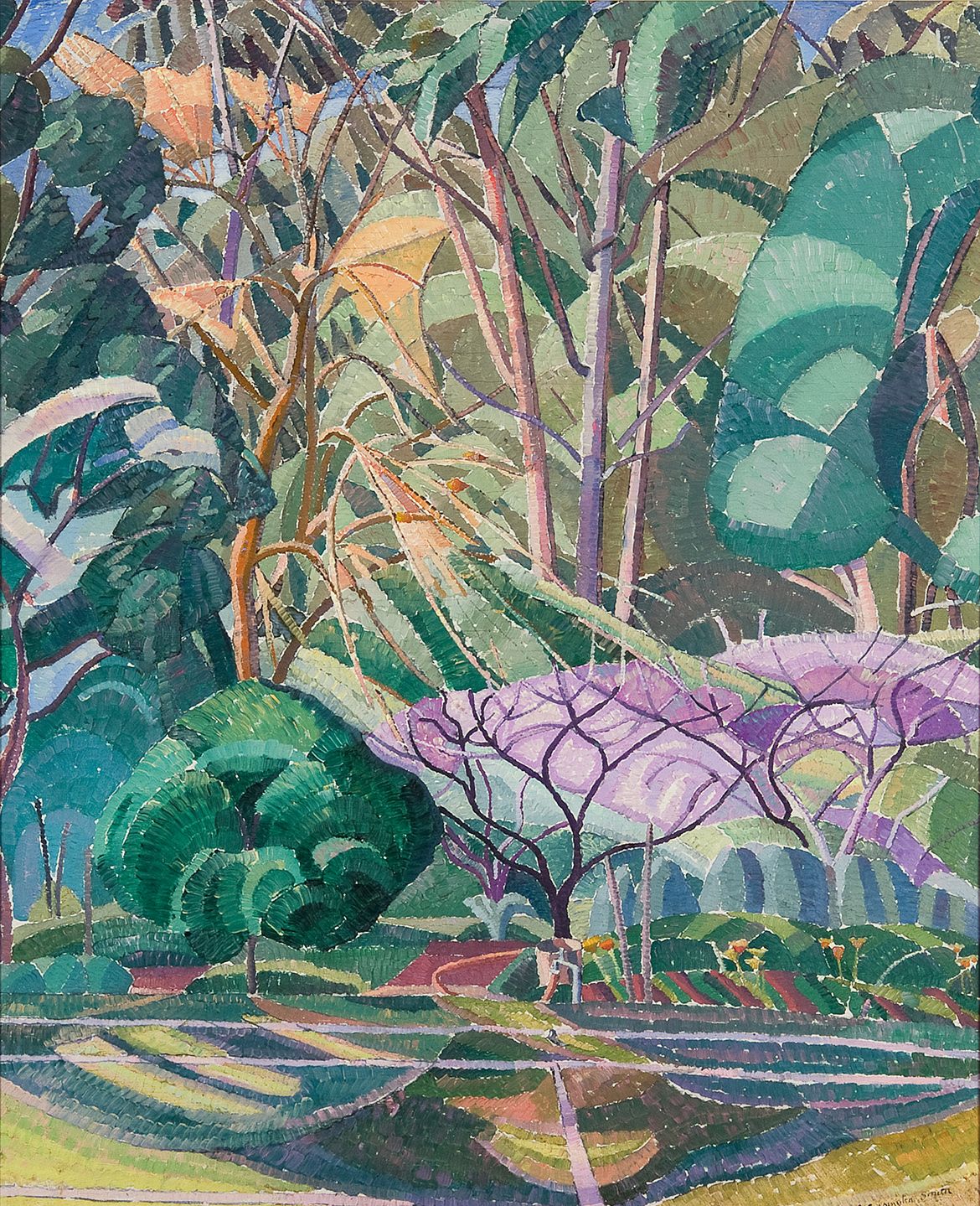 Grace Cossington Smith, Australia 1892–1984 / Trees c.1927 / Oil on plywood / 91.5 x 74.3 cm / Purchased with assistance from the Art Gallery and Conservatorium Committee 1967 / Collection: Newcastle Art Gallery / © Grace Cossington Smith Estate