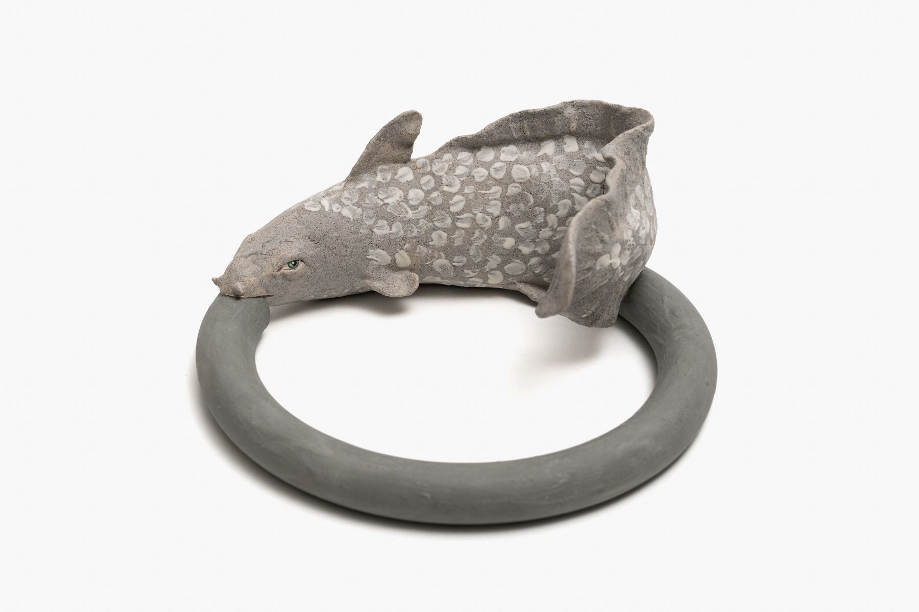 Tyza Hart / Australia QLD b.1990 / To do with nothing 2023 / Stoneware with porcelain slip / 11 x 25 x 24cm / Purchased 2024 with funds from Alex and Kitty Mackay through the Queensland Art Gallery | Gallery of Modern Art Foundation / Collection: QAGOMA, Brisbane / © Tyza Hart / Image courtesy: The artist / Photograph: L Lim