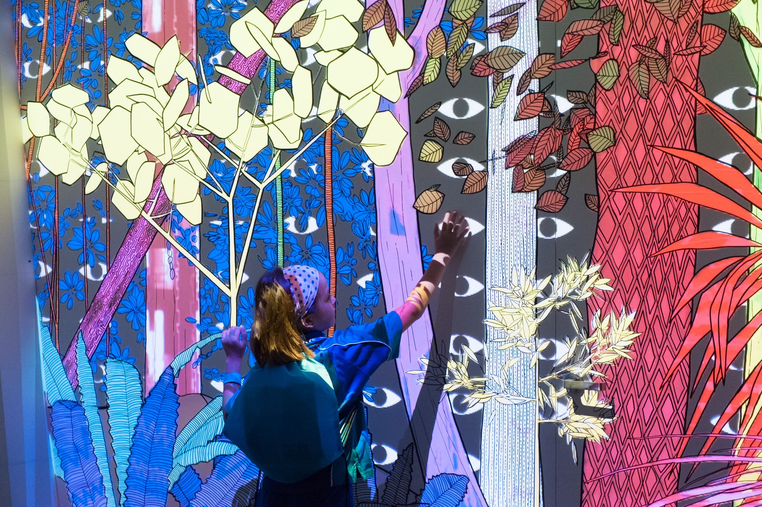 Inside Nicolas Molé’s immersive animated installation IIs vous regardent (They look at you) (detail) 2015, reconfigured 2017 / Mixed media installation / Purchased 2017 with funds from the bequest of Jennifer Taylor through the Queensland Art Gallery | Gallery of Modern Art Foundation / Collection: Queensland Art Gallery | Gallery of Modern Art / © Nicolas Molé / Photograph: M Sherwood