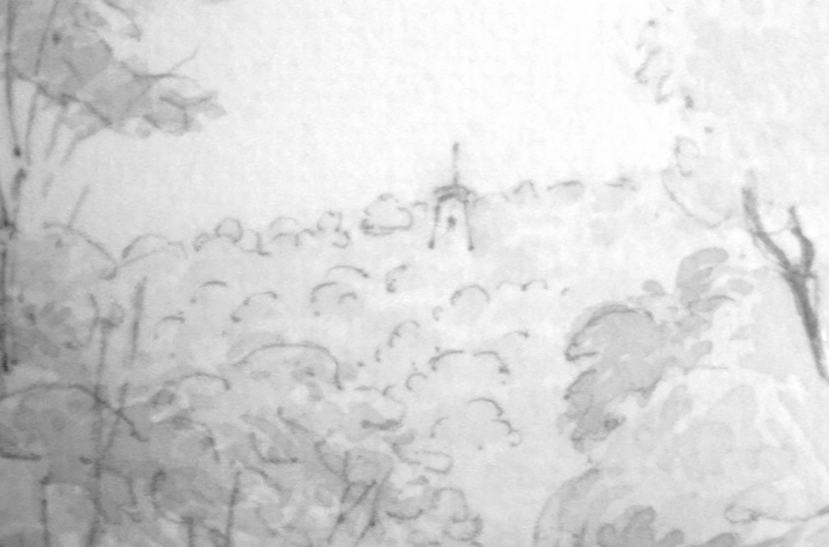 Infrared details showing drawing / Attrib. to Conrad Martens, England/Australia 1801–78 / (Brisbane) n.d. / Watercolour over pencil / Collection: Private