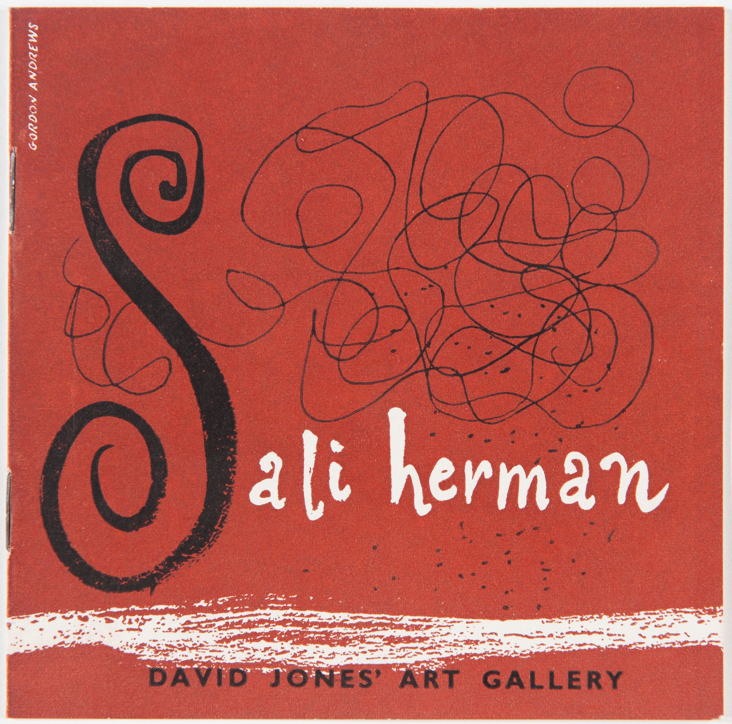 Cover of Sali Herman exhibition catalogue, David Jones Art Gallery, Sydney, from the Patrick Corrigan AM Collection / Collection: QAGOMA Research Library