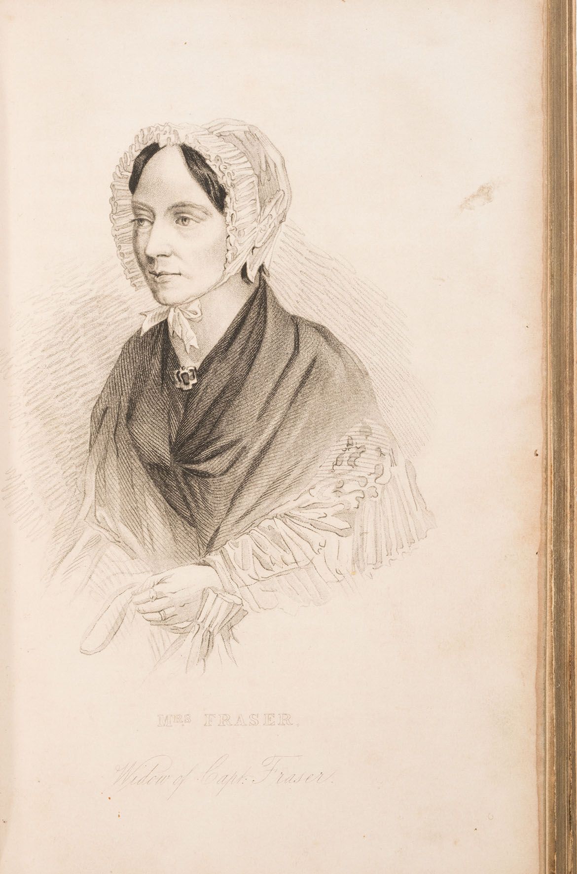 Portrait of Mrs Fraser, page 117 of John Curtis Shipwreck of the Stirling Castle, George Virtue, London, 1838. Collection: QAGOMA Research Library