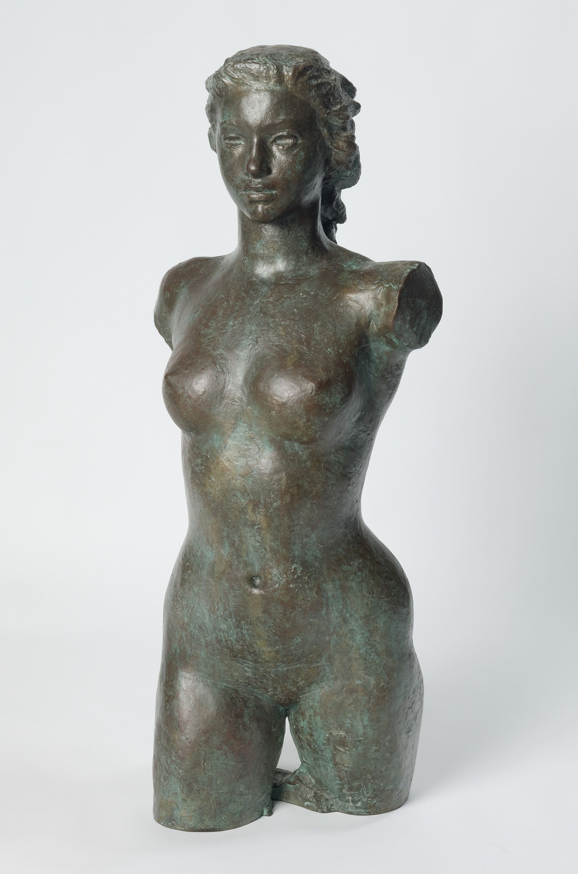 Daphne Mayo, Australia 1895–1982 / Olympian c.1946, cast after 1958 / Bronze / 94.5 x 31.5 x 23 cm / Purchased 1979 / Collection: Queensland Art Gallery | Gallery of Modern Art / © Surf Lifesaving Foundation and The United Church in Australia Property Trust (Q.)