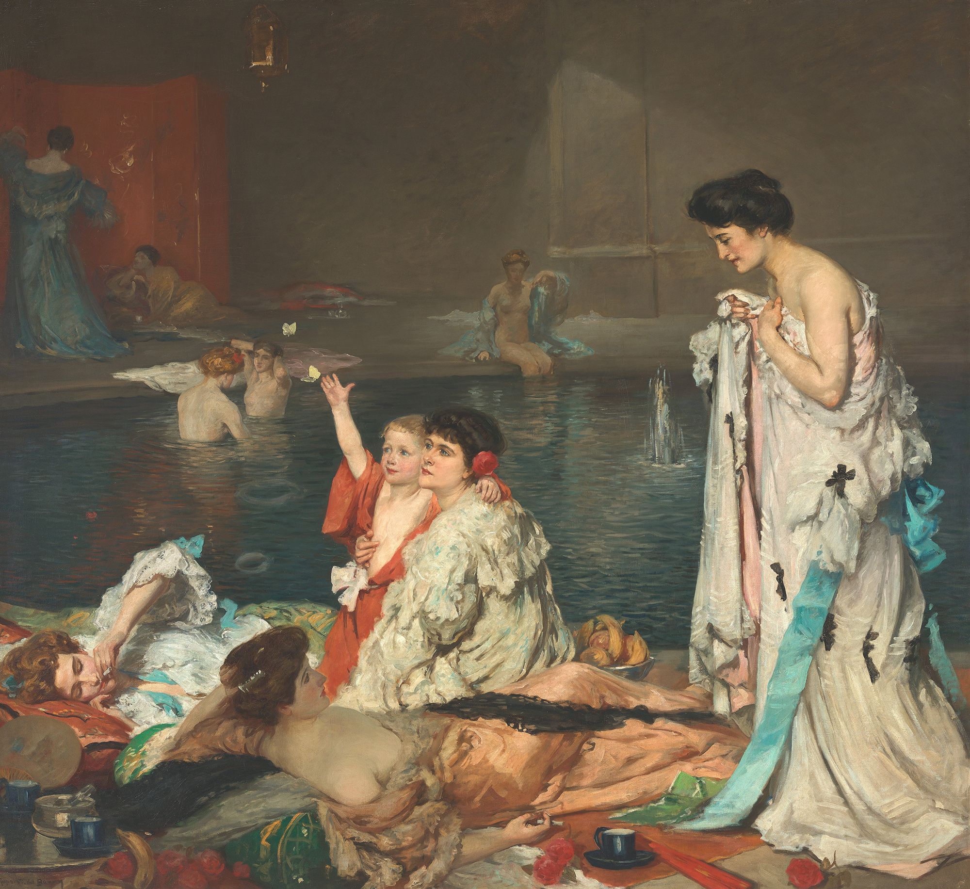Rupert Bunny, Australia/France 1864–1947 / Bathers 1906 / Oil on canvas / 229.2 x 250cm / Purchased 1988 / Collection: Queensland Art Gallery | Gallery of Modern Art