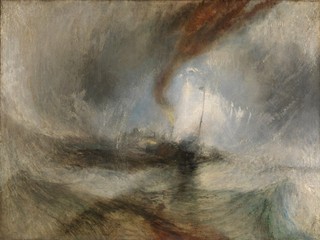 Joseph Mallord William Turner / England, 1775–1851 / Snow Storm – Steam-Boat off a Harbour’s Mouth exhibited 1842 / Oil paint on canvas / 123.3 x 153.5 x 14.5cm (framed) / N00530 / Accepted by the nation as part of the Turner Bequest 1856 / Collection: Tate / © Photo ©Tate