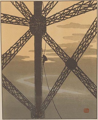 RIVIERE, Henri France 1864-1951 Lex trente xi Vuew de La Tour Eiffel (36 Views of the Eiffel Tower) 1888-1902 Bound edition of 36 colour lithographs, including 16 pages of text and 8 pages with titles and the imprint. In original slipcase. First edition, ed. of 500 22.7 x 26.9cm (sheet) new acquisition 712.2013