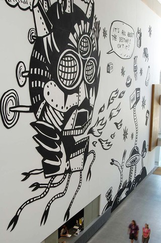 Installation view of Eko Nugroho’s site specific work for APT5 It’s all about the Destiny Isn’t it? 2006 / © The artist / Photography: Natasha Harth, QAGOMA