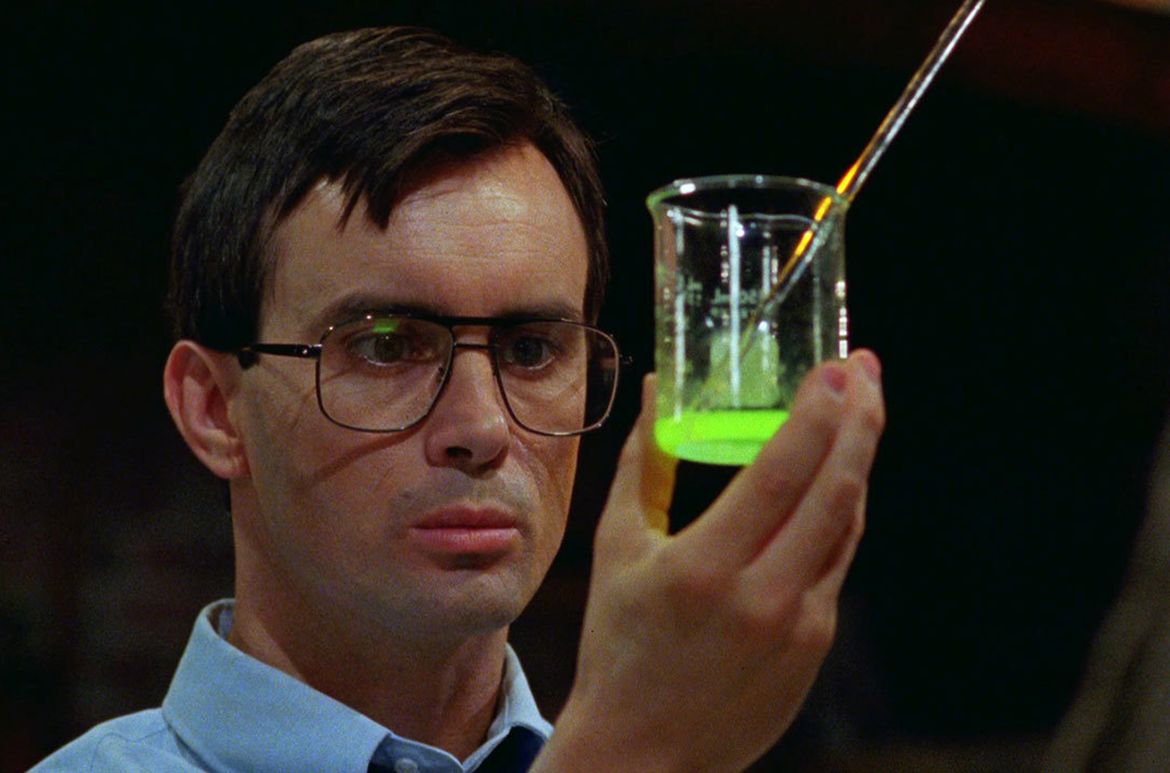 Production still from Re-Animator 1985 / Director: Stuart Gordon / Image courtesy: Umbrella Entertainment