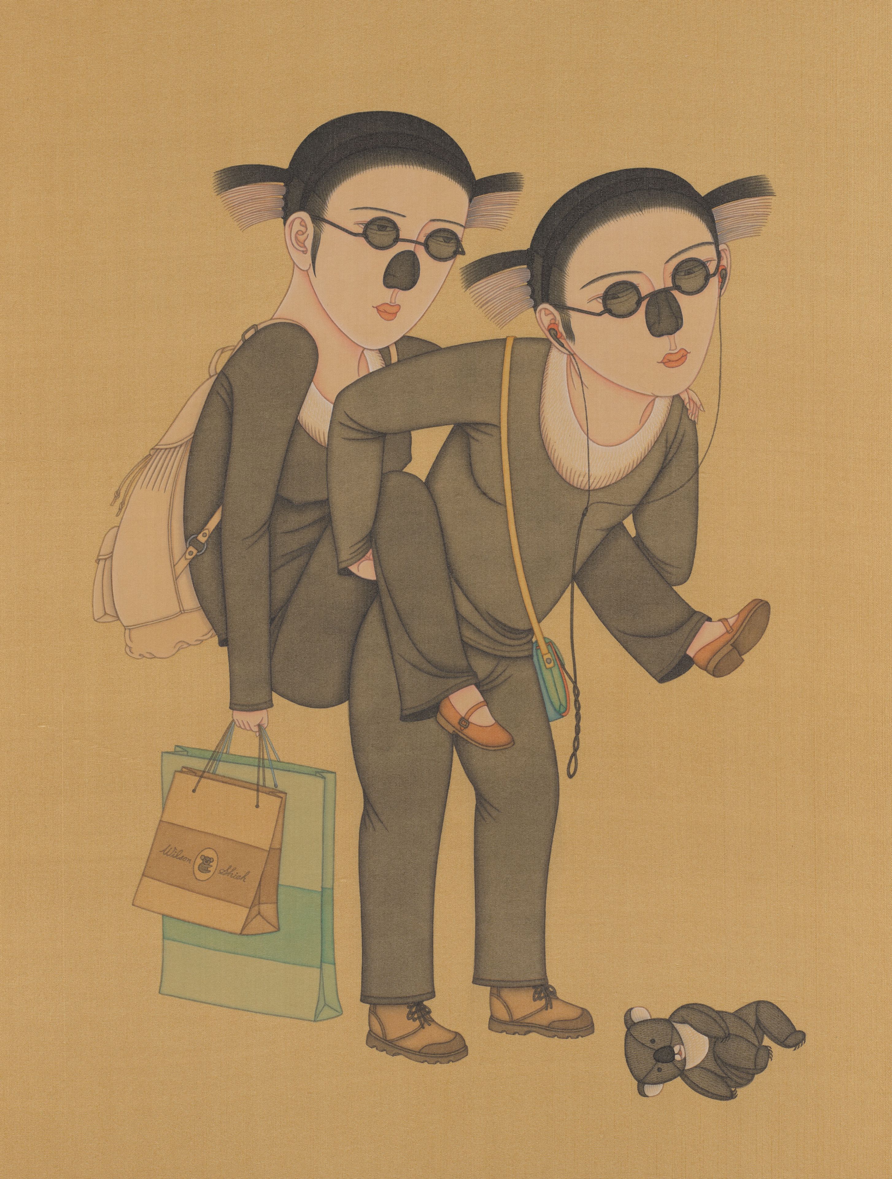 Wilson Shieh, Hong Kong/China b.1970 / Koala place (detail) 1999 / Chinese ink and watercolour on silk / 40 x 30cm / Purchased 1999. Queensland Art Gallery Foundation / Collection: Queensland Art Gallery | Gallery of Modern Art / © Wilson Shieh