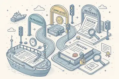 Three-Status Review Lifecycle