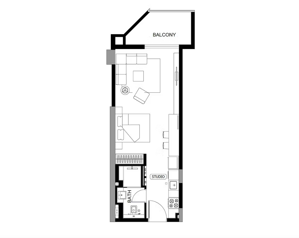 Studio Floor Plan - بن غاطي داسك